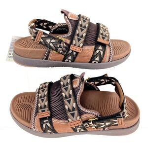 NEW Sandals Men's 10 M Flats, Camping Hiking Water Shoes Coface Arch Supp., Adj.